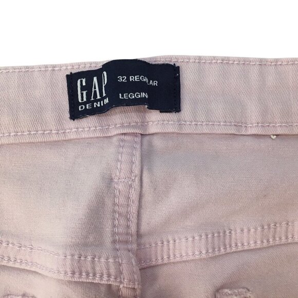 GAP Raw Hem Leggings Jeans Skimmer 32 Regular Lilac Purple Stretch High Rise - Picture 5 of 6